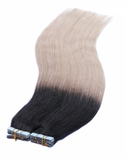 tape in hair extensions- Ombre Color 1B/Grey