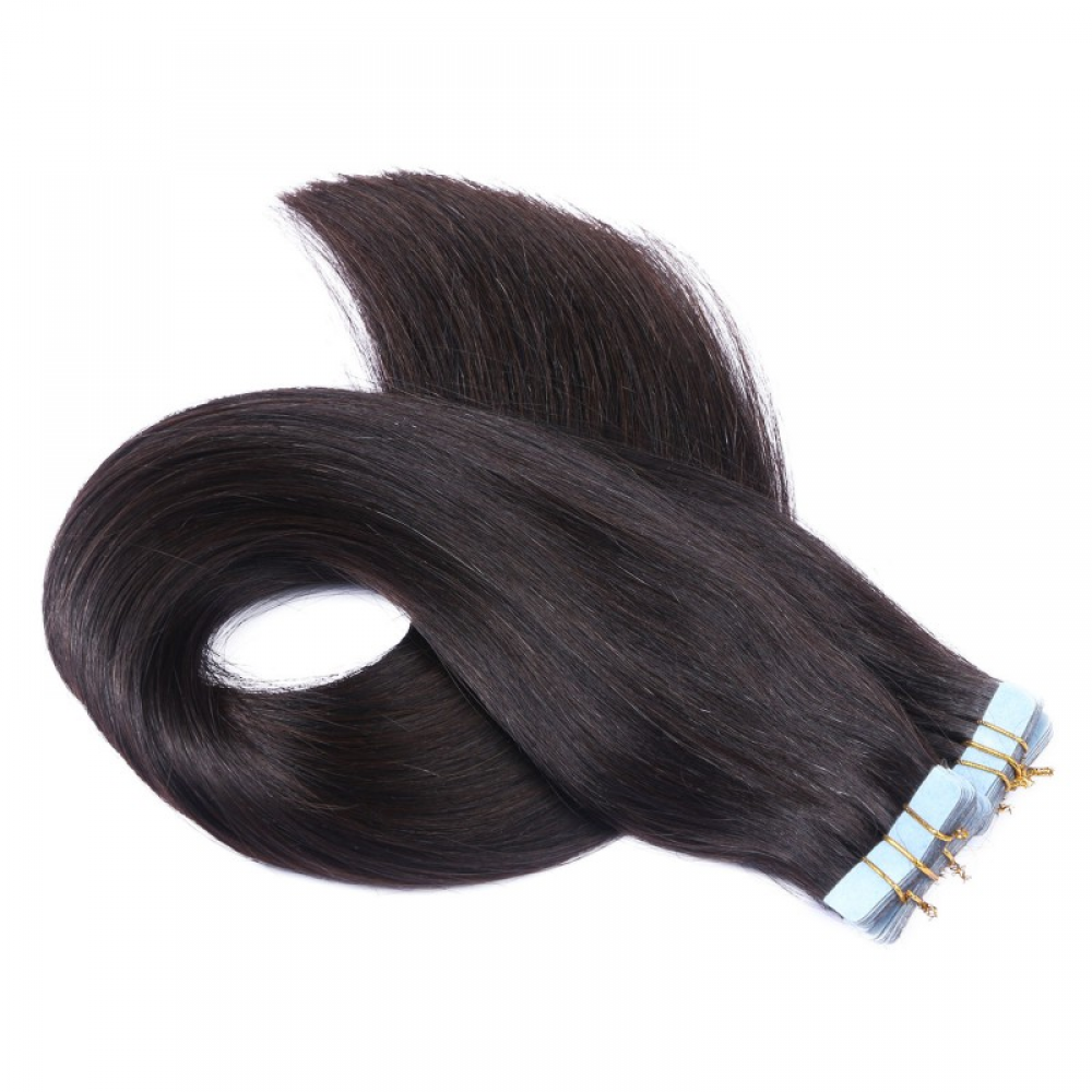 tape in hair extensions-Natural black color