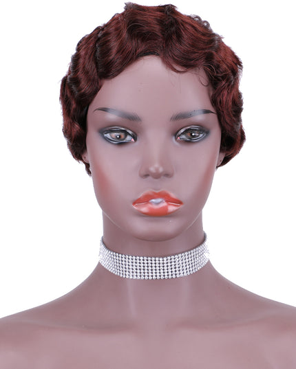Machine made pixie cut wig---JK9012---#99---pay 1 get 2