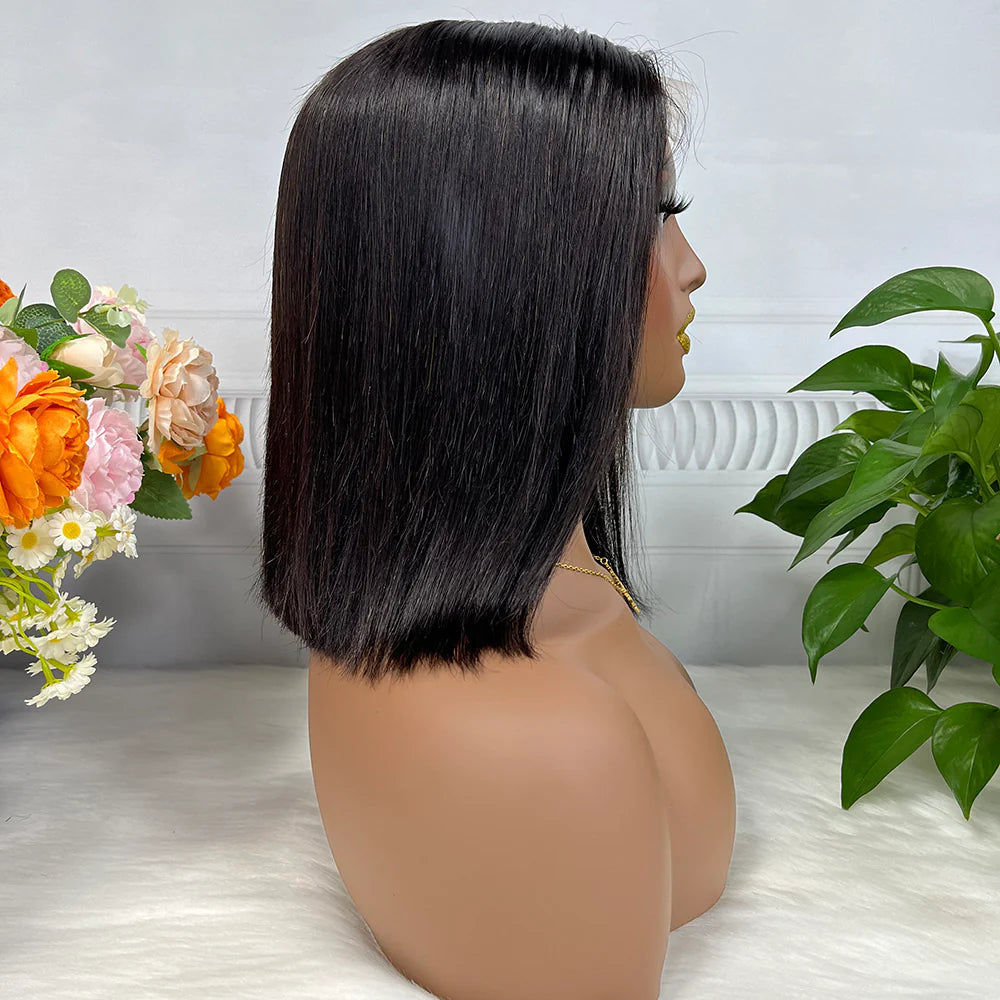 Natural color 100% Virgin Human Hair Bob Wig 4x4，5*5 Lace closure wig