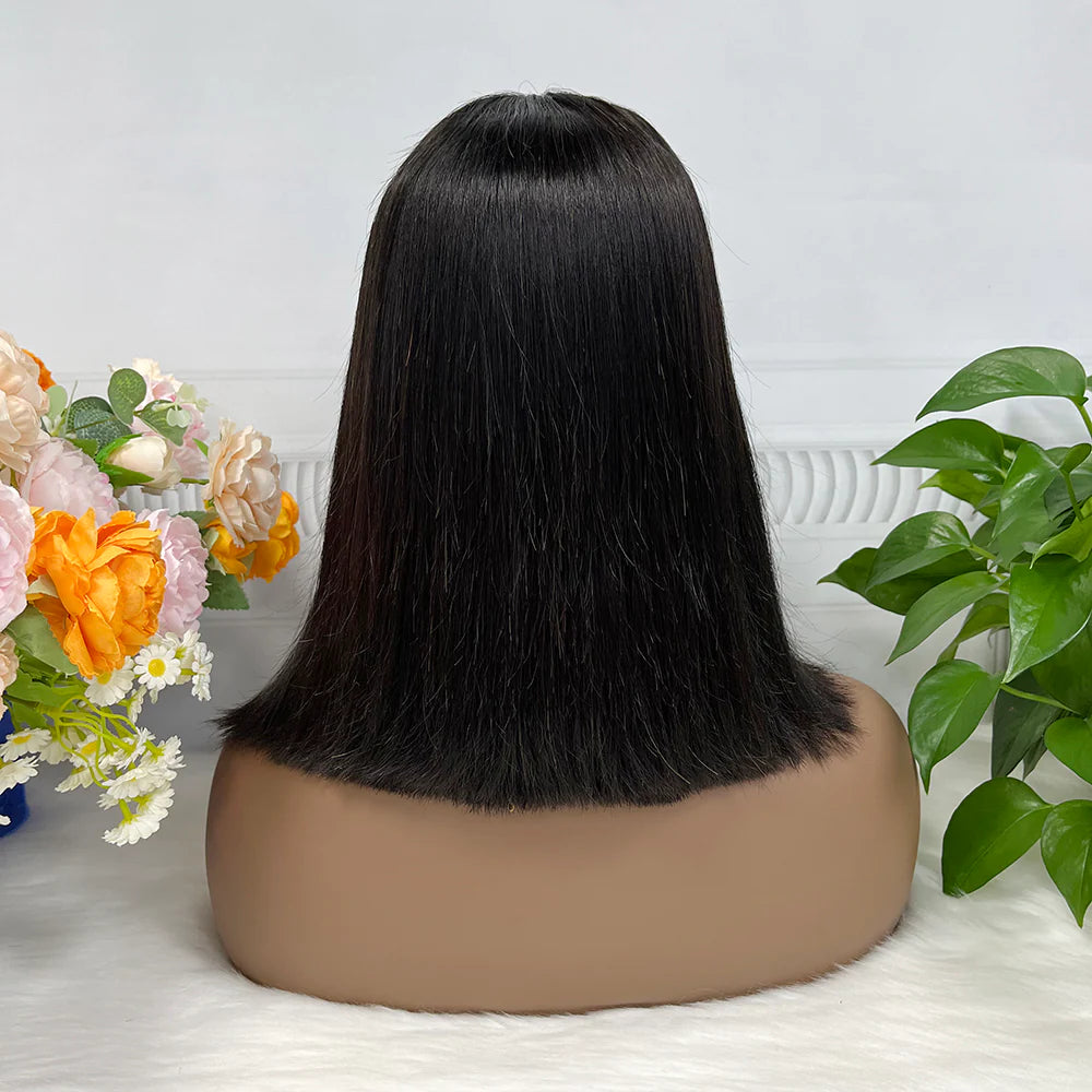 Natural color 100% Virgin Human Hair Bob Wig 4x4，5*5 Lace closure wig