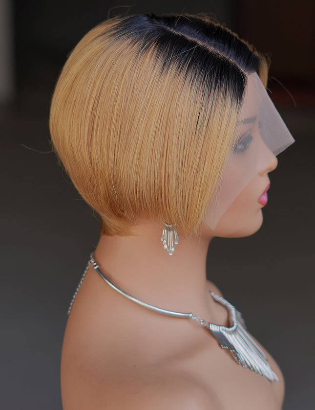 Pixie Cut Wig 13*4*1 lace part ---9164-1B/27#---pay 1 get 2