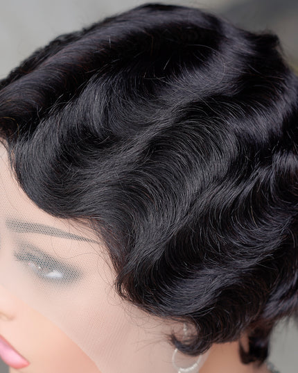 Pixie Cut Wig 13*4*1 lace part ---JK9012T-1B#