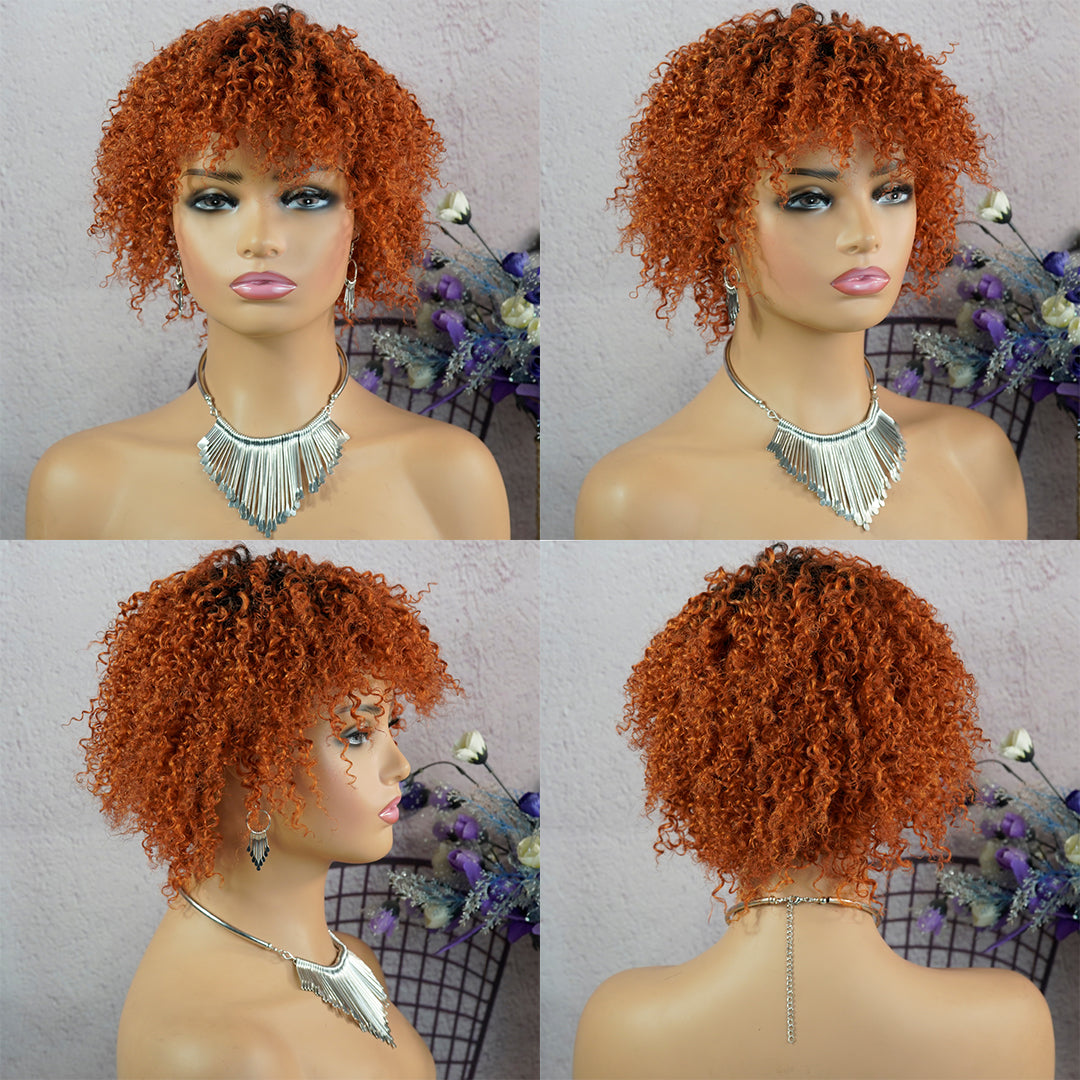 Machine made pixie cut wig---JK9037---#T1B/350---RMB 94