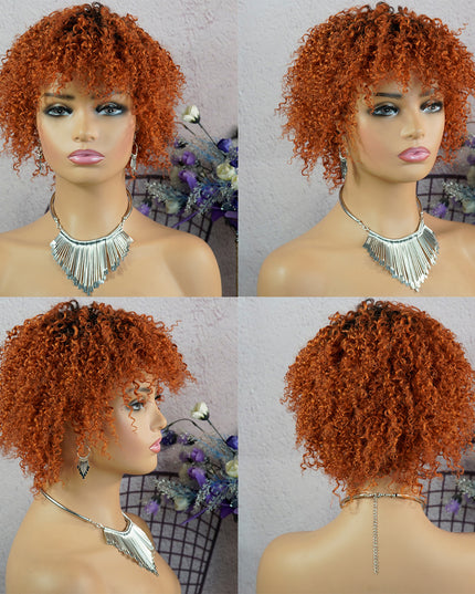 Machine made pixie cut wig---JK9037---#T1B/350