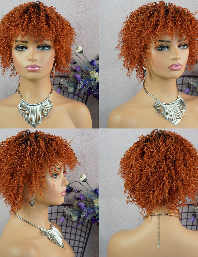 Machine made pixie cut wig---JK9037---#T1B/350