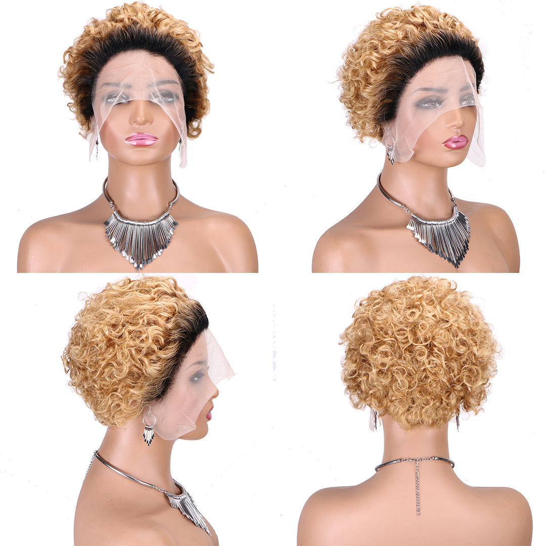 Pixie Cut Wig 13*1 lace part ---JK2016---T1B/27#---RMB 99