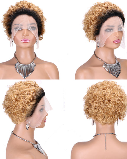 Pixie Cut Wig 13*1 lace part ---JK2016---T1B/27#---buy 1 get 2
