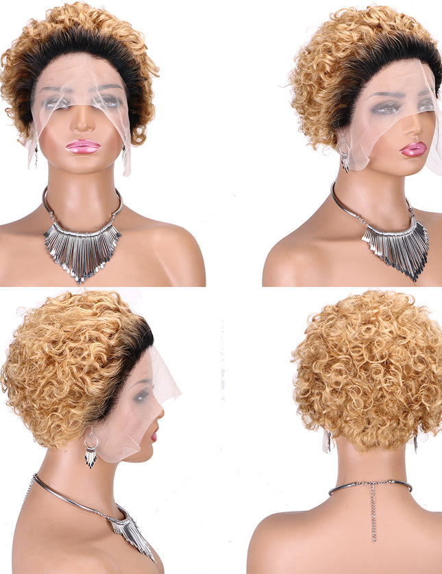 Pixie Cut Wig 13*1 lace part ---JK2016---T1B/27#---buy 1 get 2