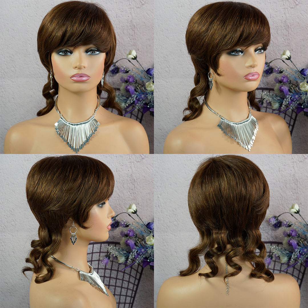 Machine made pixie cut wig----JKCX019-#4---RMB 83