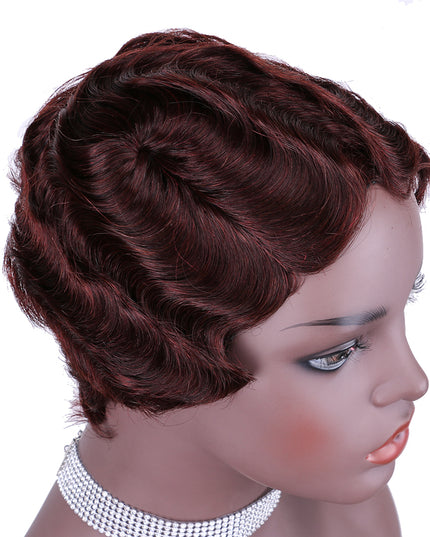 Machine made pixie cut wig---JK9012---#99---pay 1 get 2