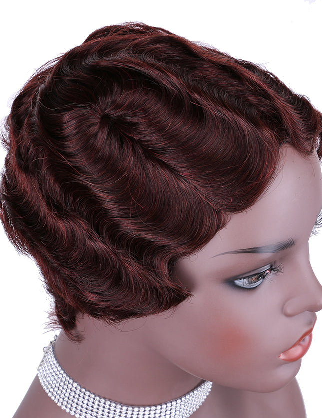 Machine made pixie cut wig---JK9012---#99---pay 1 get 2