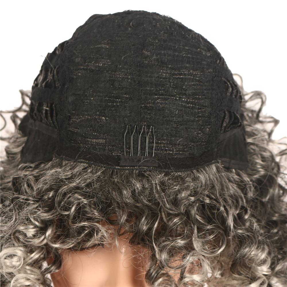 Curly hair fiber wig, , fluffy curly hair-2