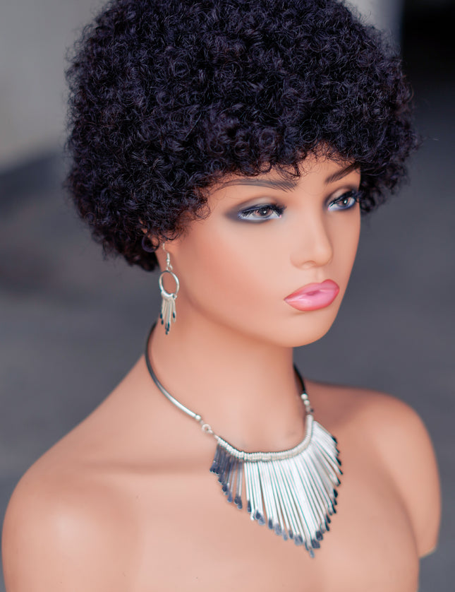 Machine made pixie cut wig---JK9032---#1B ---pay 1 get 2