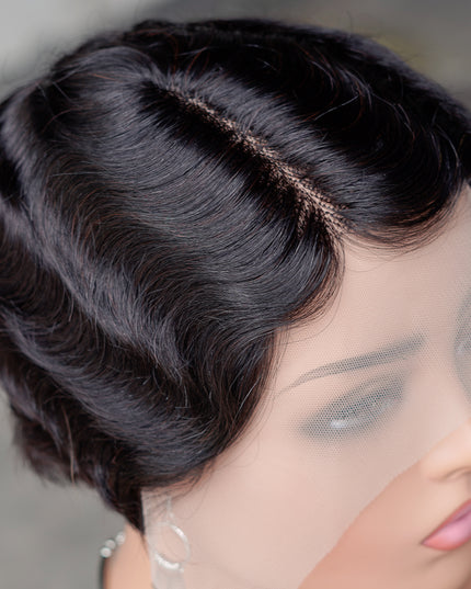 Pixie Cut Wig 13*4*1 lace part ---JK9012T-1B#