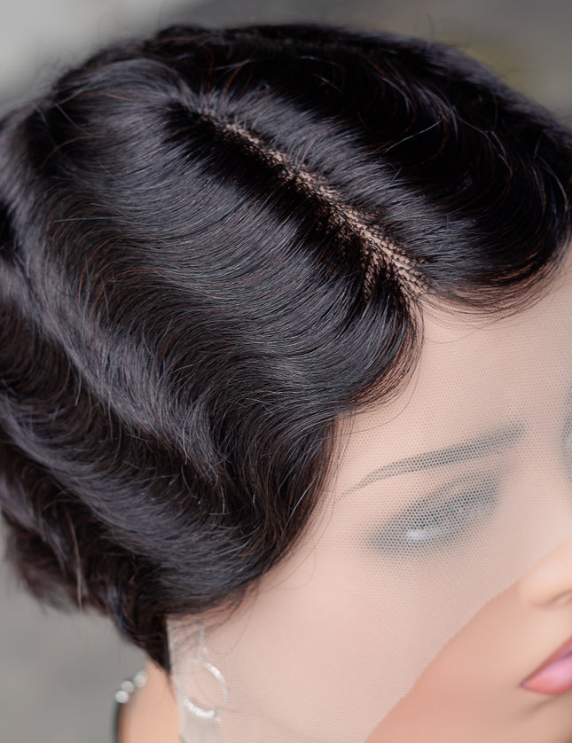 Pixie Cut Wig 13*4*1 lace part ---JK9012T-1B#