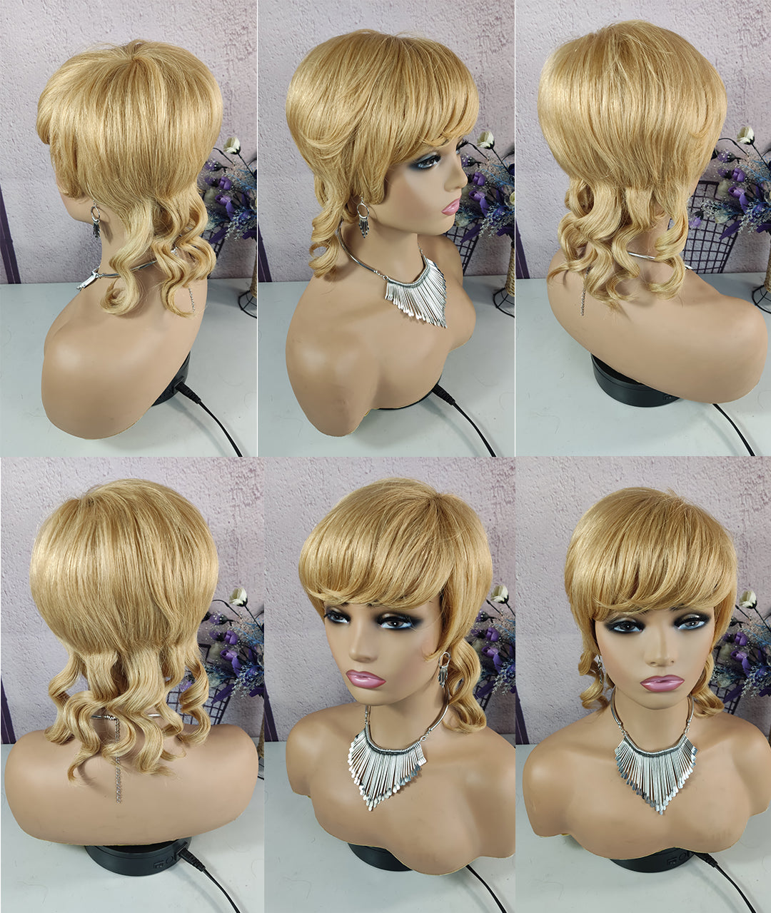 Machine made pixie cut wig ---JKCX019-#27---RMB 83