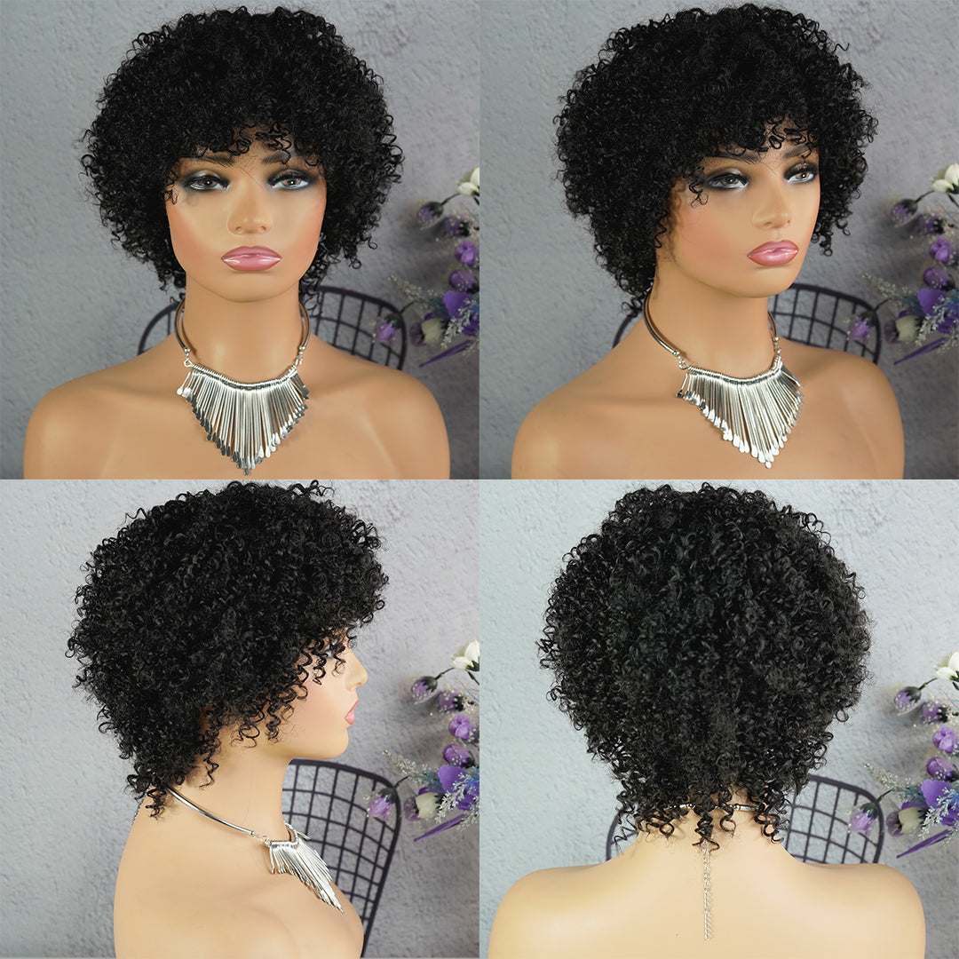 Machine made pixie cut wig---JK9037-#1B---RMB 94