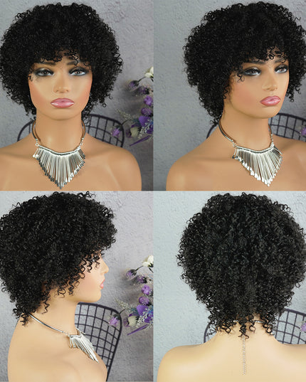 Machine made pixie cut wig---JK9037-#1B