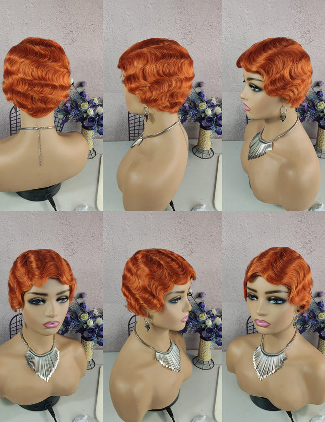 Machine made pixie cut wig---JK9012---#350---pay 1 get 2
