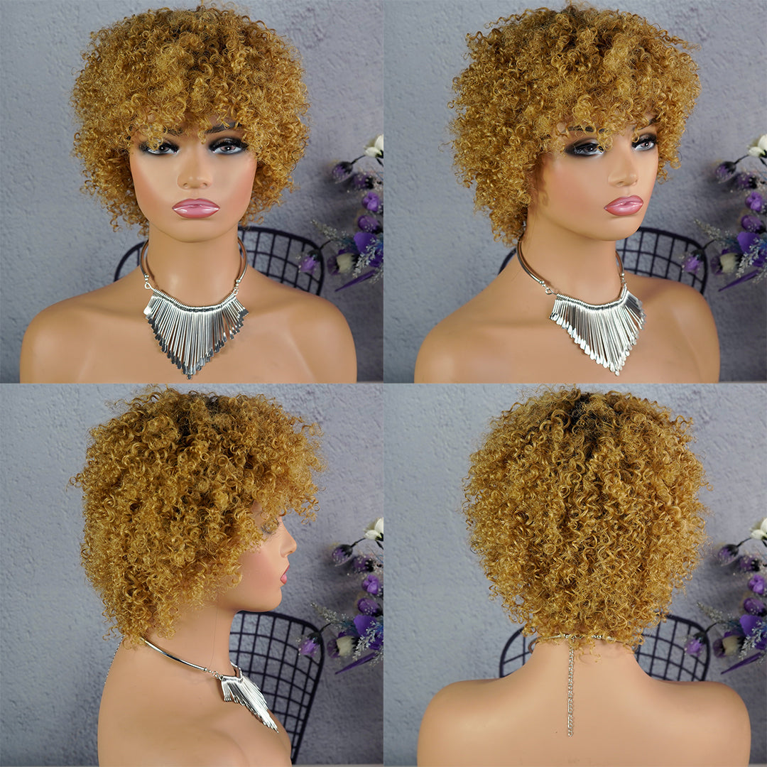 Machine made pixie cut wig--JK9037---#T1B/27---RMB 94