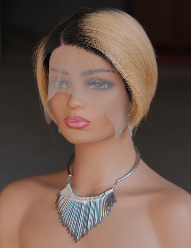 Pixie Cut Wig 13*4*1 lace part ---9164-1B/27#---pay 1 get 2