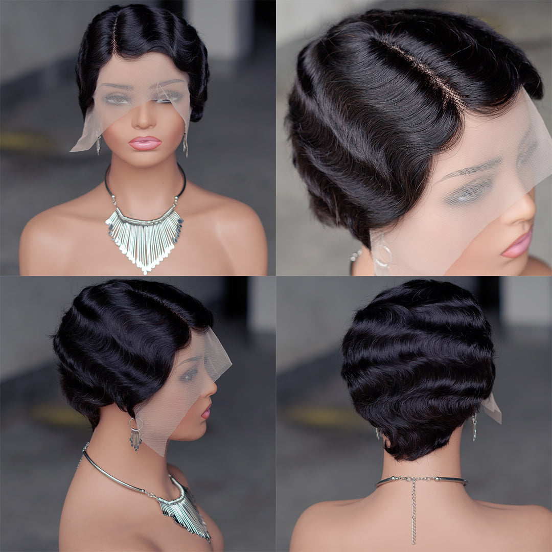 Pixie Cut Wig 13*4*1 lace part ---JK9012-1B#--RMB 105