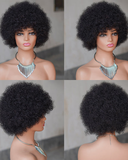 Machine made pixie cut wig---JK9032-10 inch