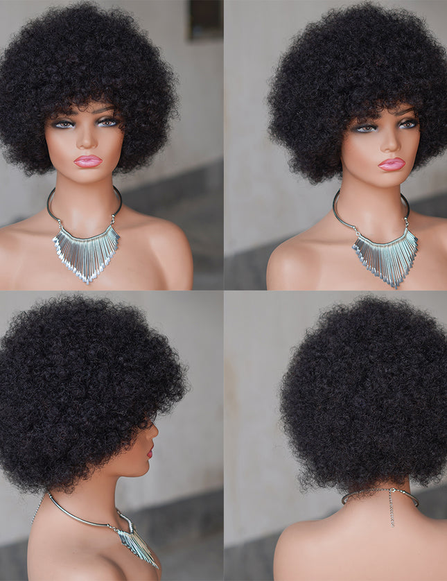 Machine made pixie cut wig---JK9032-10 inch