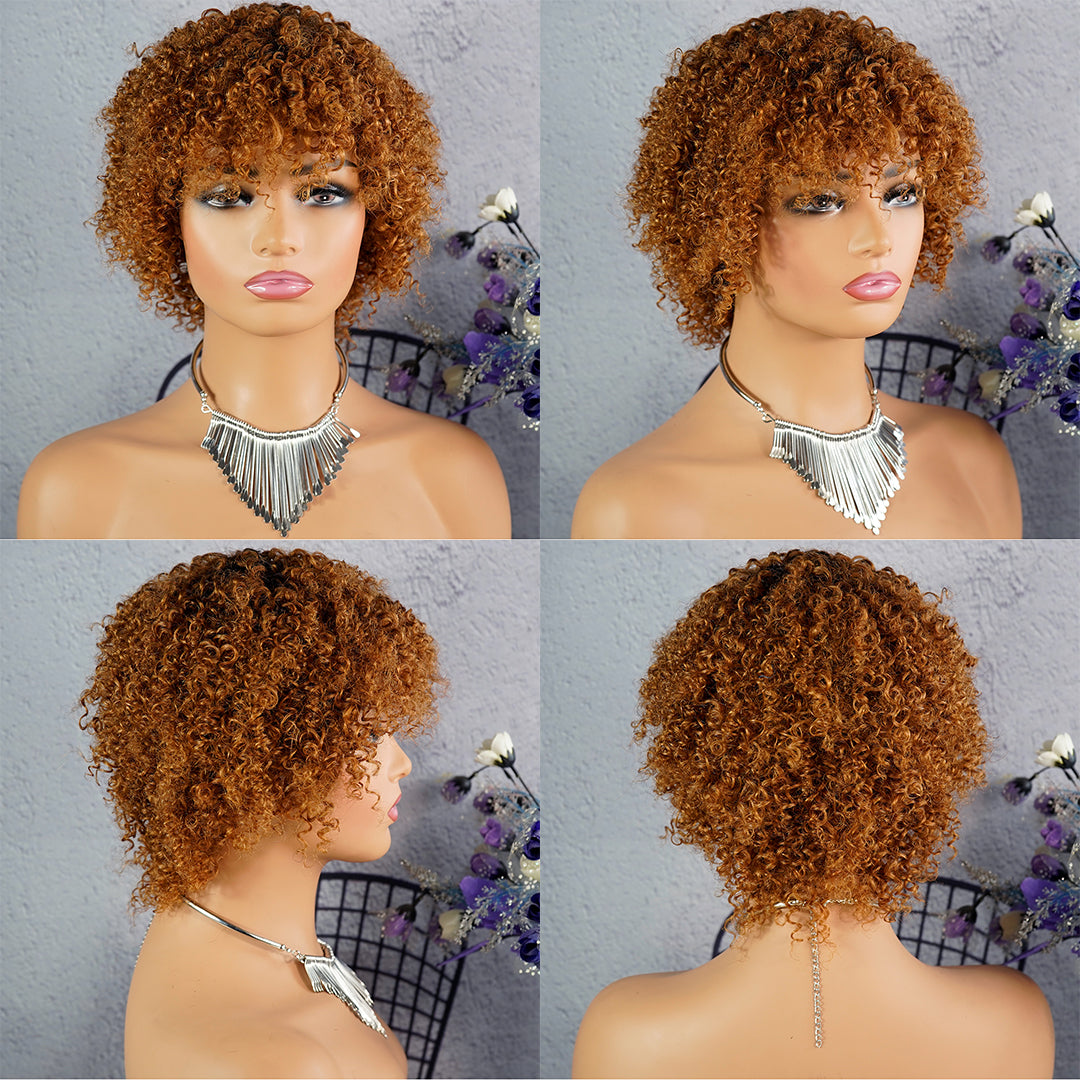 Machine made pixie cut wig---JK9037---#T1B/30---RMB 94