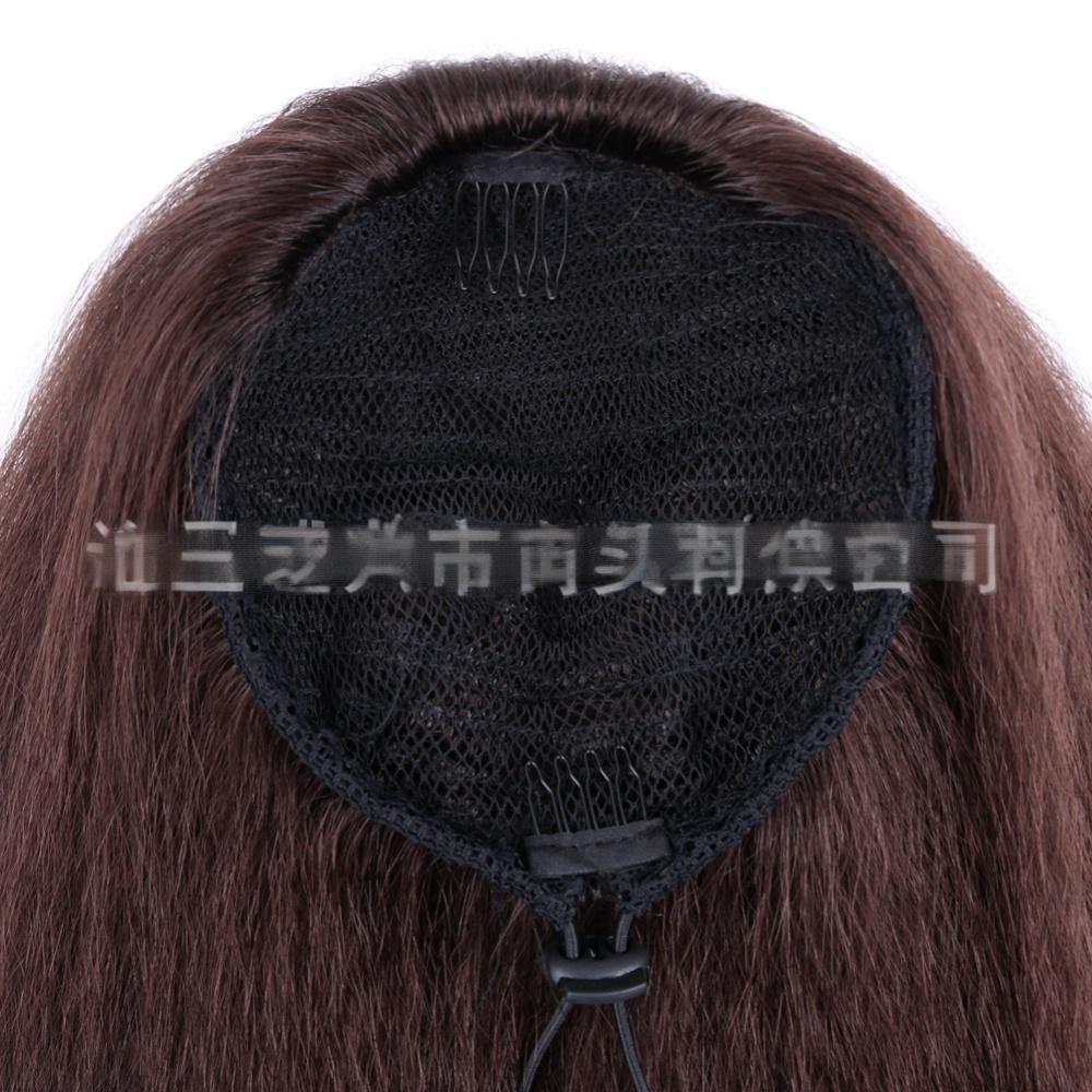 22 inch  fiber drawstring ponytail YAKI silk fluffy corn perm-2