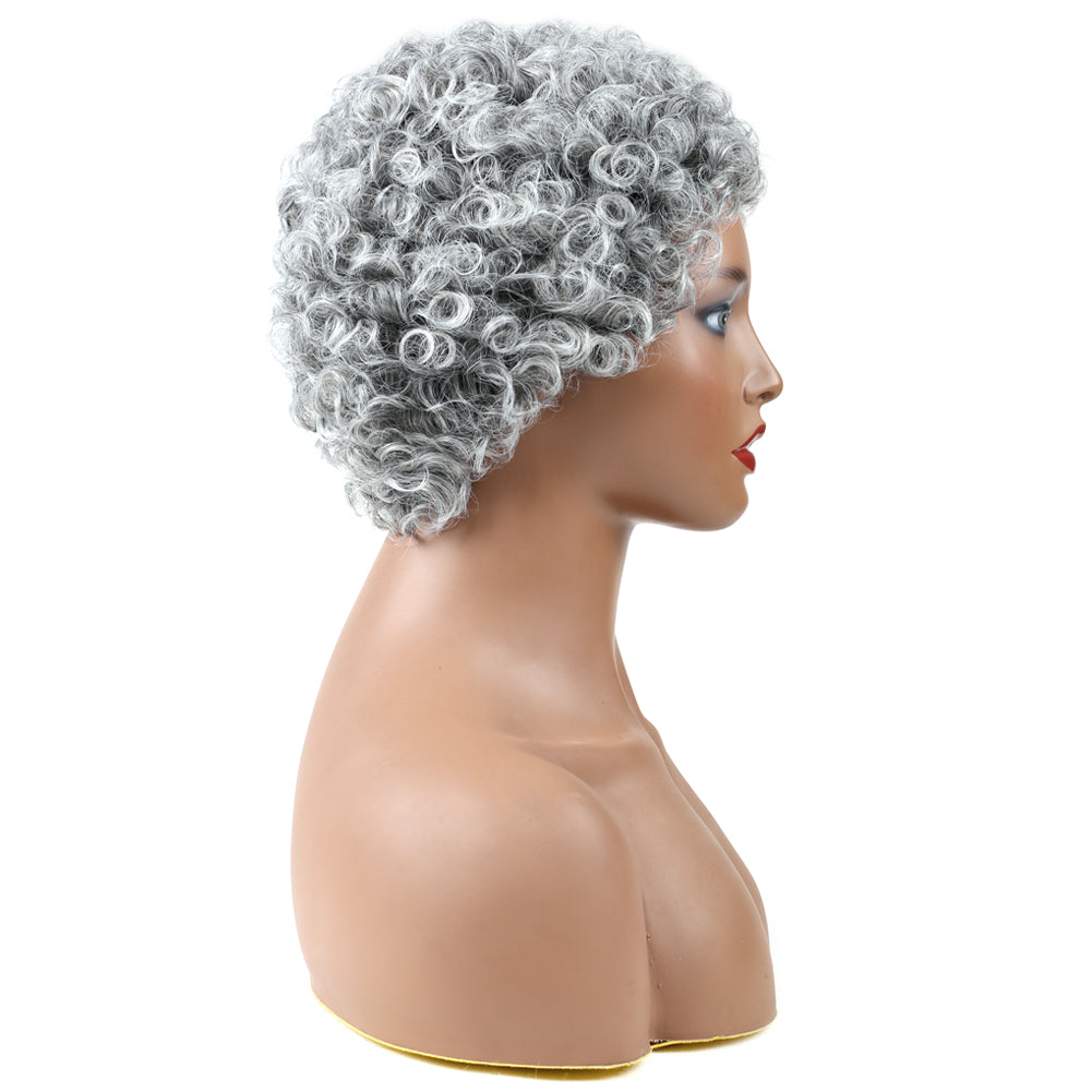 Synthetic Hair Wig Wool Roll -gray