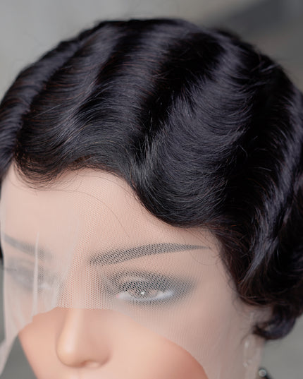 Pixie Cut Wig 13*4*1 lace part ---JK9012T-1B#