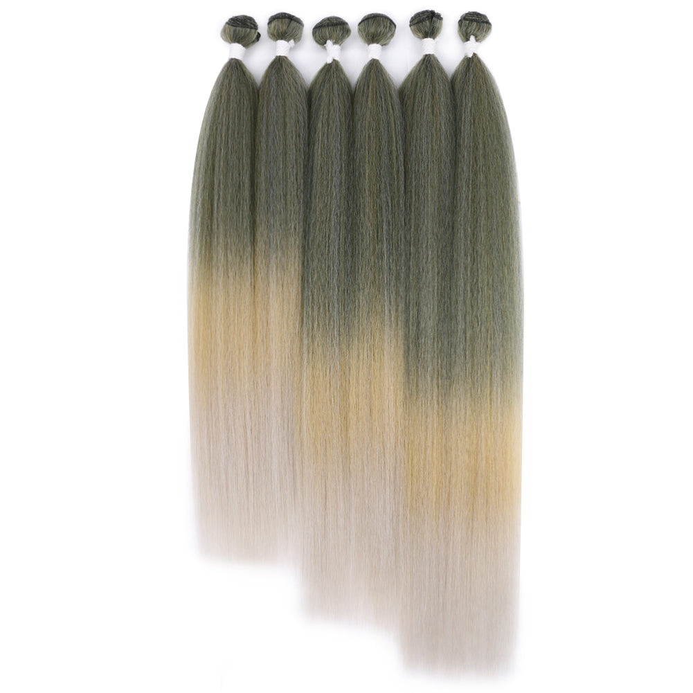 Synthetic Yaki six piece set hair weft