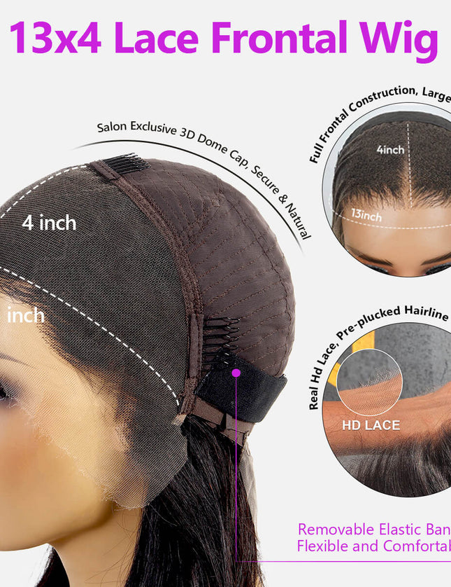 Body-wave ginger Lace Frontal 13x4 Virgin Human Hair Wig 15A