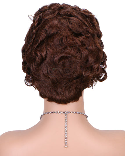 Pixie Cut Wig 13x4 lace Frontal ombre #4---JK06