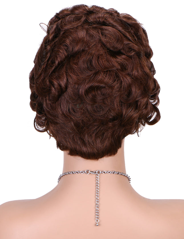 Pixie Cut Wig 13x4 lace Frontal ombre #4---JK06