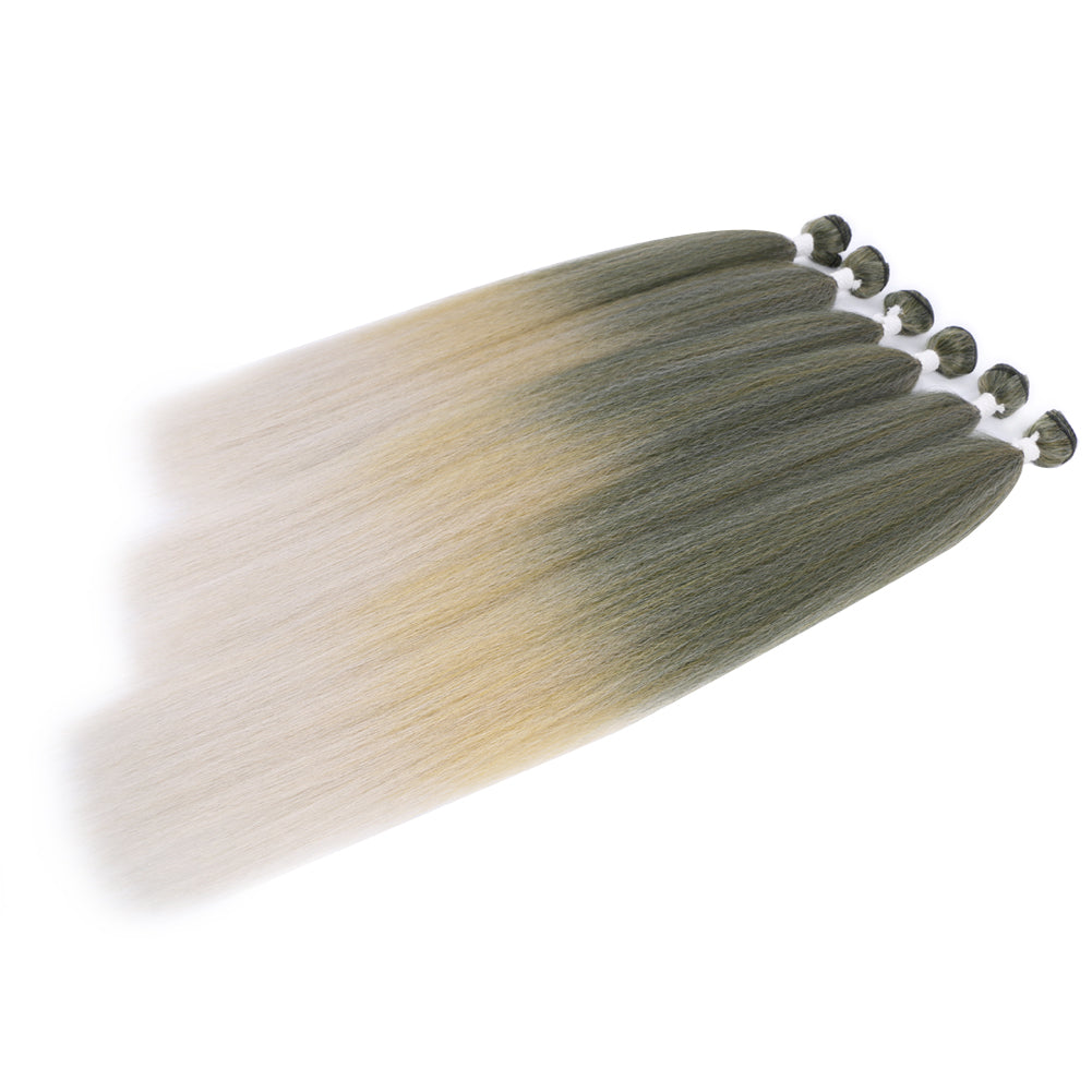 Synthetic Yaki six piece set hair weft