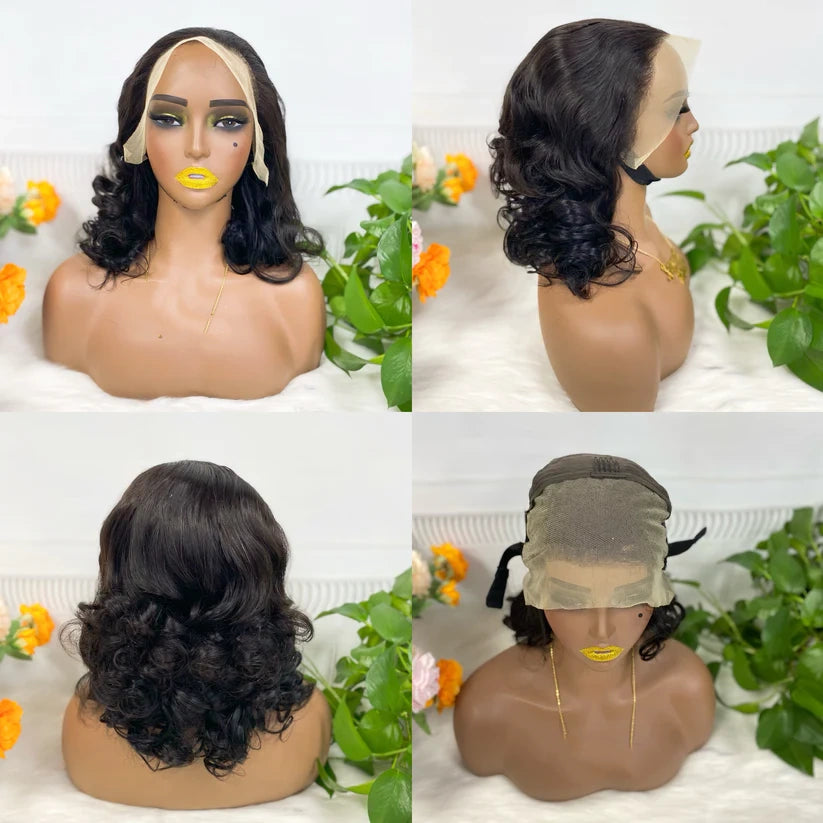 Big curl, natural black 13x4 Lace Frontal 100% Virgin Human Hair Transparent  LACE Wig 180% density