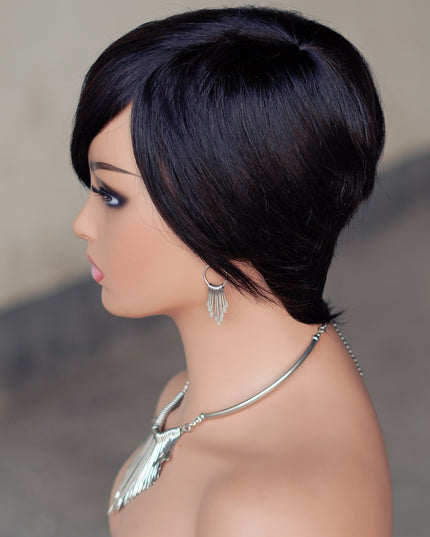 Machine made pixie cut wig---JK9188---#1B-pay 1 get 2
