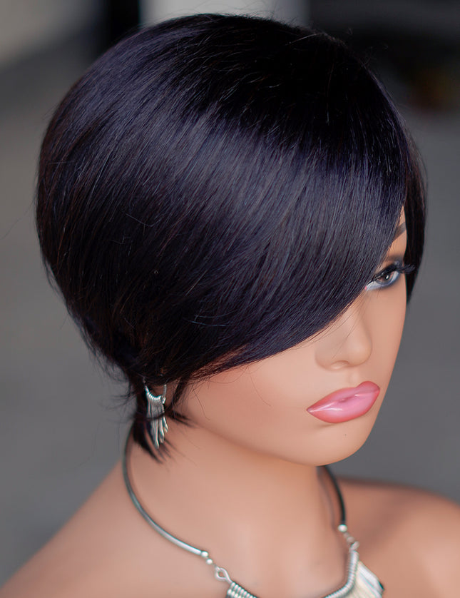 Machine made pixie cut wig---JK9188---#1B-pay 1 get 2