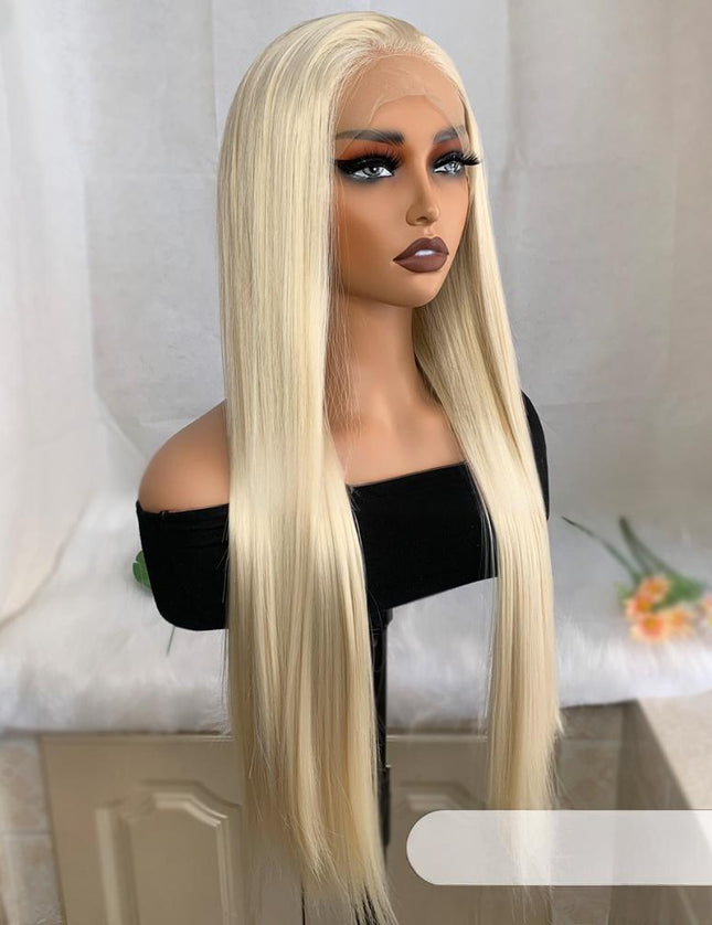 Synthetic lace frontal color wig---13*4---light blonde color--- pay 1 get 2