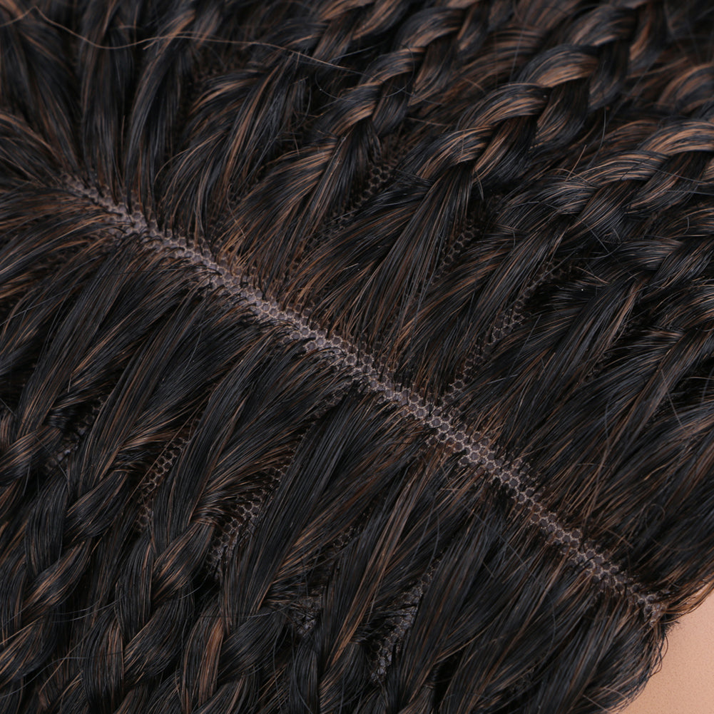 Synthetic wig Box Braided Wigs French Curl Three-Strand Braid Loose Tail-5