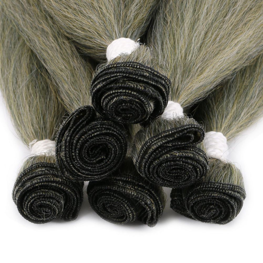 Synthetic Yaki six piece set hair weft