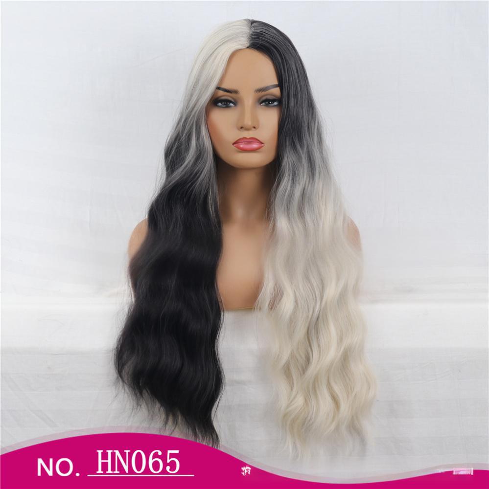 Fiber Wig  Black and White Gradient, Fashion Cosplay, Halloween Party Costume