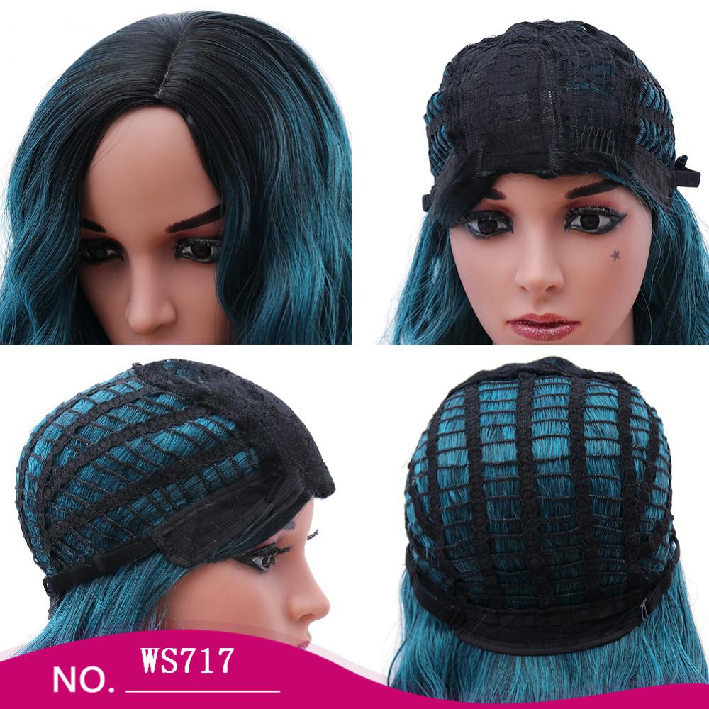 Fiber ombre green color Wig