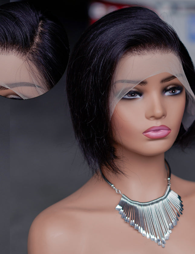 Pixie Cut Wig 13*4 lace part ---JK013--color 1B---pay 1 get 2
