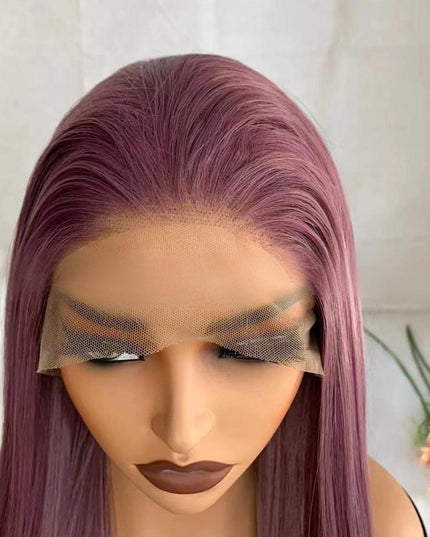 Synthetic lace frontal color wig straight---13*4---taro purple color--pay 1 get 2