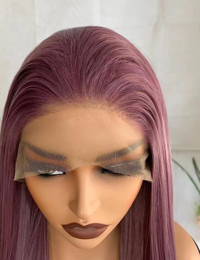 Synthetic lace frontal color wig straight---13*4---taro purple color--pay 1 get 2