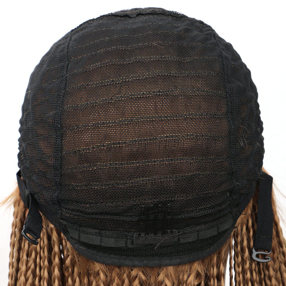 Synthetic wig Box Braided Wigs French Curl Three-Strand Braid Loose Tail-3